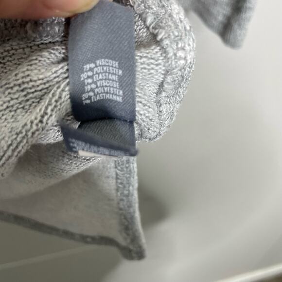 Aerie Sweater Round Neck Long Sleeve Hi-Lo Hem Side Slit Heathered Gray Size XS - Picture 6 of 10